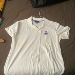 Psycho Bunny Cream Polo with Blue Accents